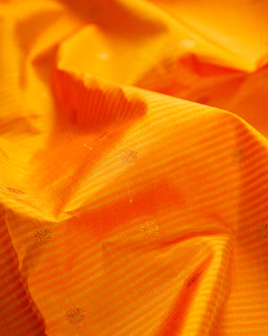 Tangerine Orange Gadwal Silk saree with a Purple Border