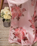 Pastel Pink Floral Georgette saree with contemporary sleeveless blouse