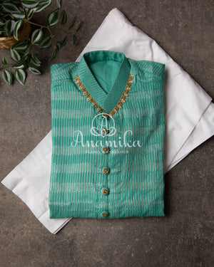 Pastel Blue Chanderi Silk with Handwork