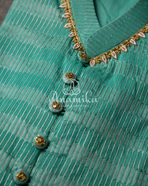 Pastel Blue Chanderi Silk with Handwork