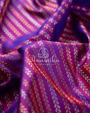 Vibrant Gadwal Kanchi saree in Purple