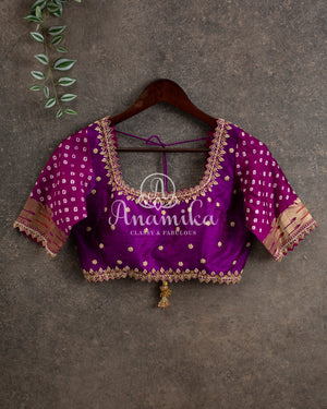 Pink Kanchi bandini saree with meenakari border