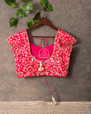 Pink Banarasi Silk Saree with Pink Handwork blouse