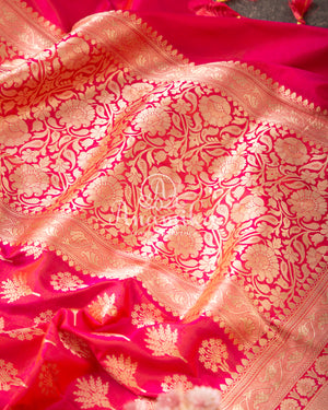 Pink Banarasi Silk Saree with Pink Handwork blouse