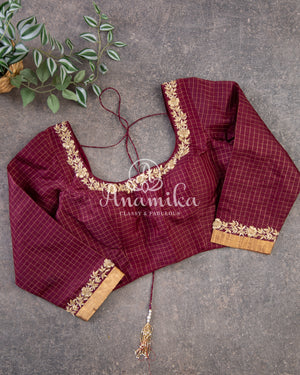 Green Silk saree with a fusion of bandini, kalamkari and kanchi