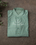 Pastel Blue Chanderi Silk Kurta with gold & silver zari woven buttis