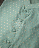 Pastel Blue Chanderi Silk Kurta with gold & silver zari woven buttis