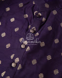 Purple Chanderi Silk Kurta with zari woven buttas