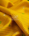 Lovely Yellow Gadwal pattu saree with contrast dark green border