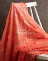 Shaded Peach/Orange Sequins Georgette saree with cutdana blouse