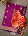 Purple Banarasi Silk Saree Saree with Ektara Weave