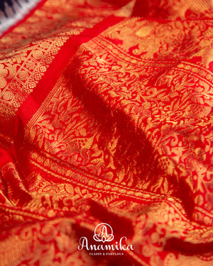 White pure Silk Saree Saree with Patola and Kanchi border