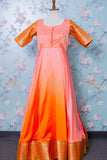 Orange banaras silk long dress