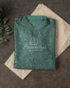 Unique shade of Green Chanderi Silk Kurta with Mirror & Threadwork - Stunning Quality