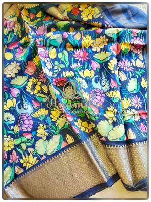 Munga silk saree with floral print