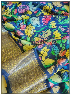Munga silk saree with floral print