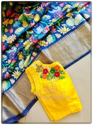 Munga silk saree with floral print