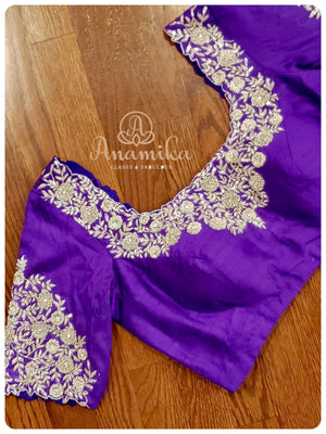 Purple designer work blouse