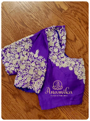 Purple designer work blouse