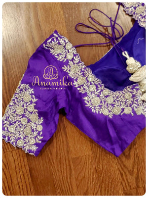 Purple designer work blouse