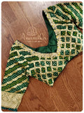 Green bandini blouse with intricate handwork