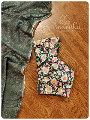 Mint green dual shaded chiffon georgette saree