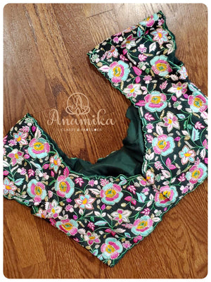 Mint green dual shaded chiffon georgette saree