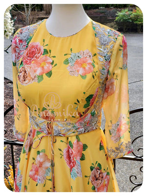 Yellow floral dress
