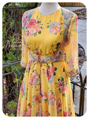 Yellow floral dress