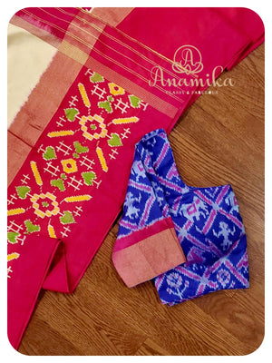 Ikkat Silk Saree with Patola silk blouse