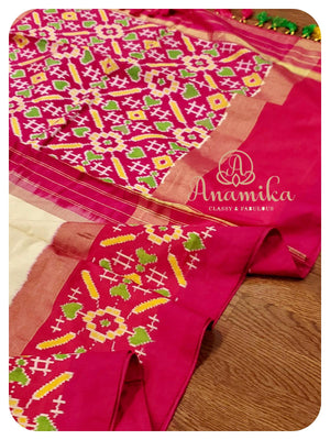 Ikkat Silk Saree with Patola silk blouse