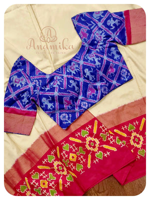 Ikkat Silk Saree with Patola silk blouse