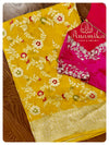 Mustard Yellow Banarasi Georgette Saree