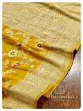 Mustard Yellow Banarasi Georgette Saree