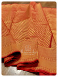 Red kanchipattu saree with patola pure silk blouse