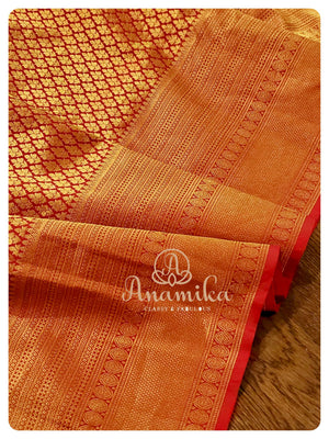 Red kanchipattu saree with patola pure silk blouse