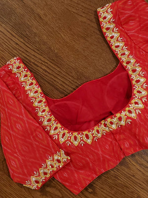 Mehendi Green Kuppadam saree with Red Kanchi Border