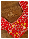 Red Banarasi Chiffon saree with heavy work blouse