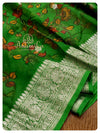 Floral Banarasi Chiffon saree with hand worked blouse