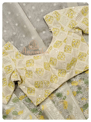 Cream Organza Chikankari with Blouse