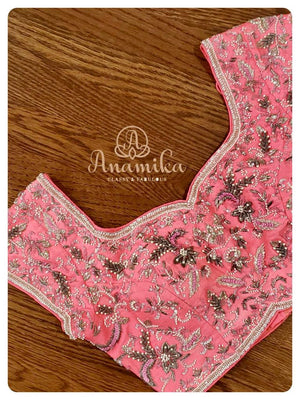 Peach Pink Heavy bridal blouse
