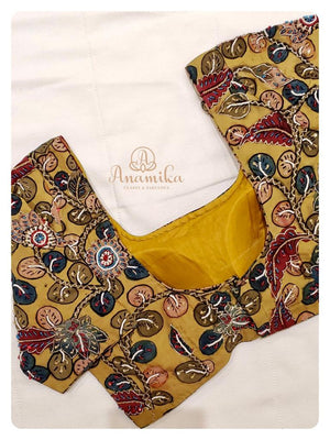 Kalamkari blouse with work