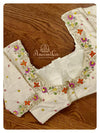 Cream color blouse with multi color thread embroidery