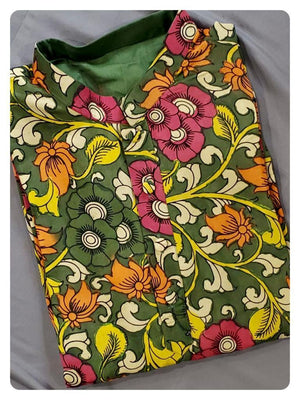 Green Hand Painted Kalamkari Kurta