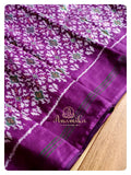 Purple Ikkat Patola Saree with contrast work blouse