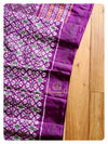 Purple Ikkat Patola Saree with contrast work blouse