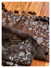 Black organza saree with cutwork border