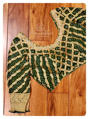 Green Bandini Georgette Blouse with Work