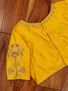Yellow Elbow sleeves blouse with zardosi work