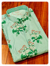 Pastel Green Chanderi Silk Kurta with beautiful floral prints